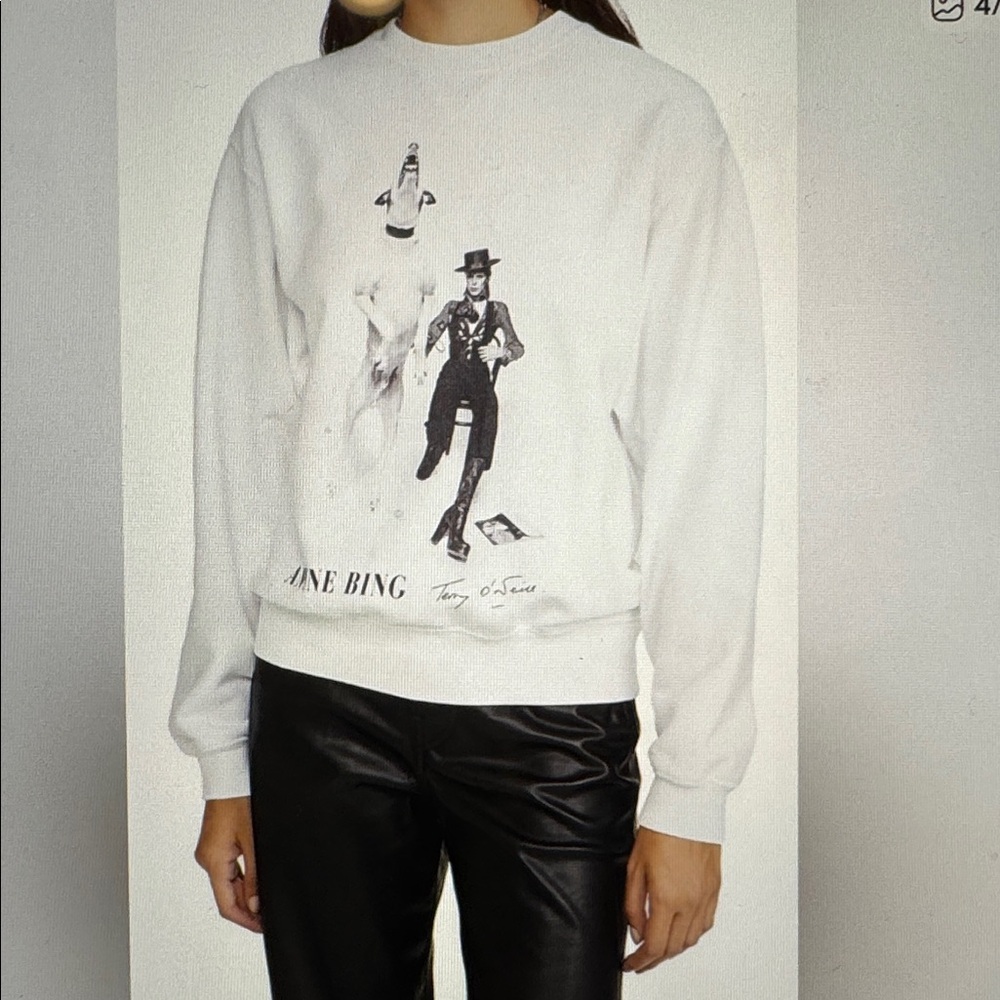 ANINE BING Ramona Sweatshirt AB x David Bowie-Size Small